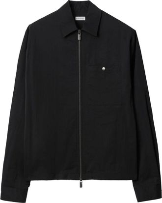 Burberry Nylon shirtjack met geborduurde rits - Zwart