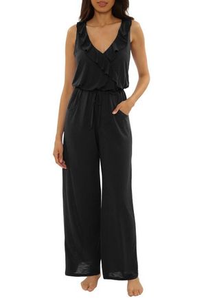 BECCA by Rebecca Virtue Breezy Basic Cover-Up Jumpsuit in Black at Nordstrom, Size Medium