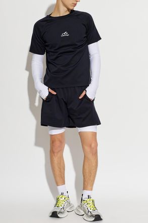 Balenciaga T-shirt With Logo, Mens, Navy Blue