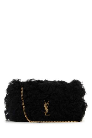 Saint Laurent Black Shearling Medium Jamie Shoulder Bag