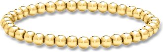 RS Pure by Ross-Simons Italian 5mm 18kt Gold Over Sterling Bead Stretch Bracelet