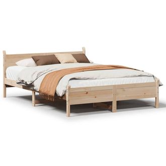 Berkfield Home Bed Frame without Mattress 120x200 cm Solid Wood Pine in Light Tan | Size: Small Double
