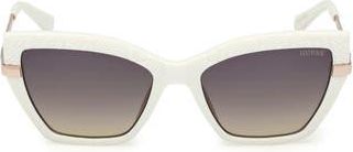 Guess Rectangular Sunglasses in White /Gradient Smoke at Nordstrom Rack