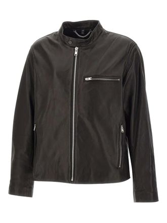 Belstaff Giacca in pelle con zip - Nero