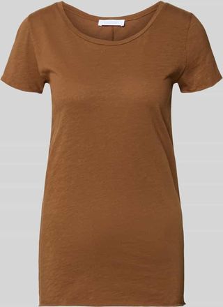 Rich & Royal T-Shirt mit Rundhalsausschnitt und Rollsaum in Cognac, Gr&ouml;&szlig;e XL