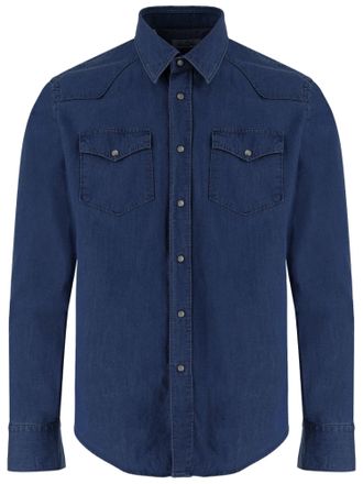Alessandro Gherardi Dark Denim Dual Pocket Cotton Shirt