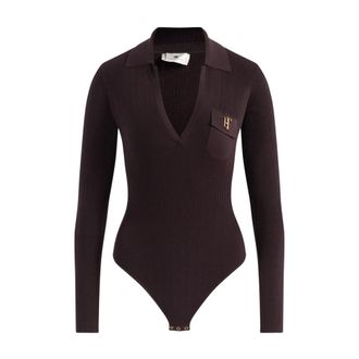 Elisabetta Franchi Dames, Tops, Bruin, Maat: L Zijde