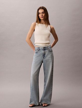 Calvin Klein Slim Cable Knit Tank Top