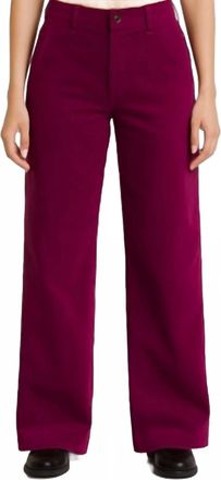AG - Adriano Goldschmied Stella Palazzo Corduroy Jeans In Dark Magenta