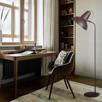 Tosel L&aacute;mpara para leer metal Alt.150cm marr&oacute;n Pantalla: marr&oacute;n