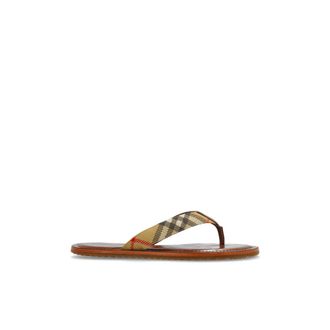 Burberry Flip Flops, female, Brown, Size: 11 US Pavilion Slides