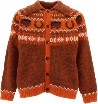 Bode Intarsia Vest - Heren - Vesten - Oranje - XS - Wol - Truien & Vesten
