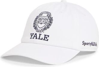 Sporty & Rich Yale Crest Classic Baseball Cap in White at Nordstrom