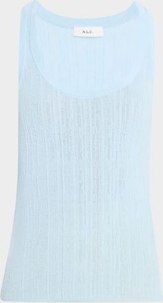 A.L.C. Iris Striped Scoop-Neck Tank Top