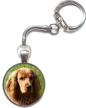 Generic Personalised Photo Cocker Spaniel Keyring Snake Key Chain Dog Custom Birthday Gift