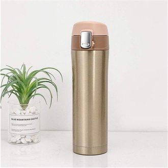 OEM Botella T&eacute;rmica De Doble Capa, Botella De Agua Aislada De Acero Inoxidable De 500 Ml, Vaso Reutilizable, 22,5 X 6,5 Cm, Negro, 22,5 X 6,5 Cm