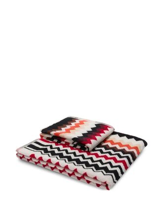 Missoni Home Best chevron-patterned bath towel set - White