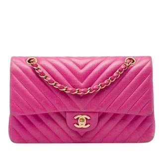 Chanel Pre-owned Classic Flap Shoulder Bag - Dames - Pre-owned - Roze - Maat: ONE Size Leer