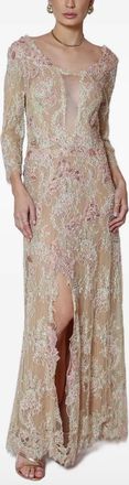 Lethicia Bronstein Abito lungo con ricamo - Toni neutri