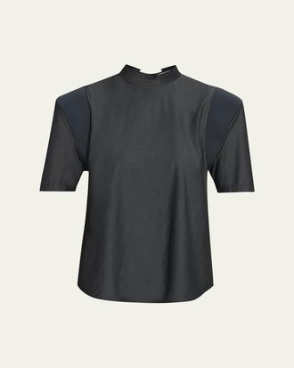 Issey Miyake Mute Exaggerated-Shoulder Top