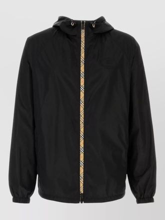 Burberry nylon hooded windbreaker jacket elastic cuffs
