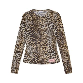 Ganni Leopard-print Top