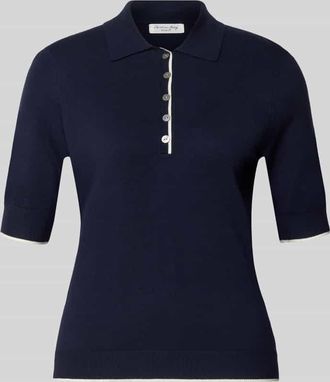 Christian Berg Strickshirt aus Viskose-Mix in Dunkelblau, Gr&ouml;&szlig;e XXL