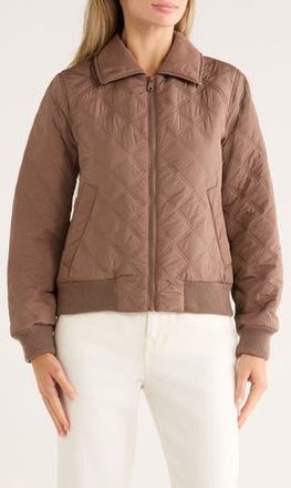 Bernardo Diamond Quilted Bomber Jacket in Pinebark at Nordstrom Rack, Size Xx-Large