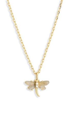 Electric Picks Dragonfly Pendant Necklace in Gold at Nordstrom Rack