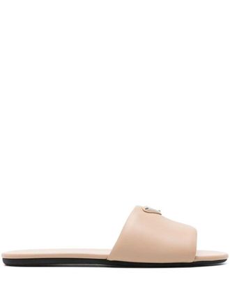 Prada Leather Slide Sandals Shoes