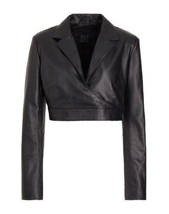 8 by YOOX LEATHER BLAZER CROPPED TOP