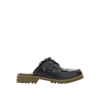 Timberland Zwarte Leren Boot Schoen Muiltjes - Dames - Slip ons - Zwart - 36 EU - Leer - Schoenen