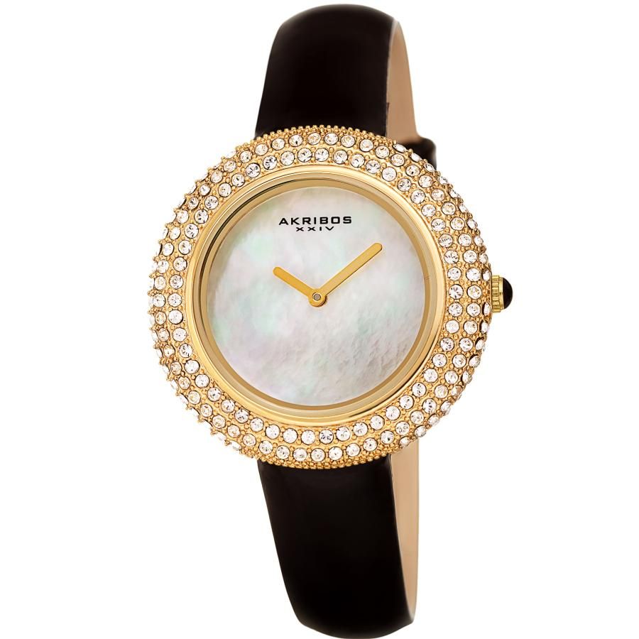 Akribos XXIV Ladies Wrist Watch Black/Gold Tone Analog Multi Function Watch Akribos XXIV Black Dial Two-tone Ladies Watch AK789TTGB  main image 3
