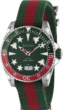 Gucci Mens YA136339 40mm Dive Watch for Men - Stylish and Robust - Multicolour Fabric - One Size