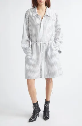 R13 Stripe Drop Neck Shirtdress in Blue Multi Stripe at Nordstrom, Size X-Small