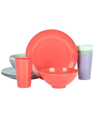 Gibson Home Dnu Gibson Home Zelly 12Pc Round Melamine Dinnerware Set
