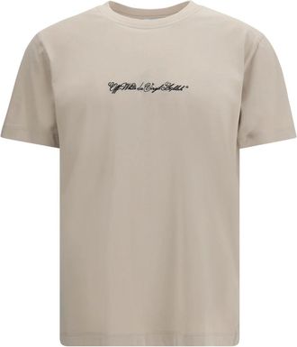 Off-white T-shirt Slim Script Arrow - - Tops - Uomo - Beige - S