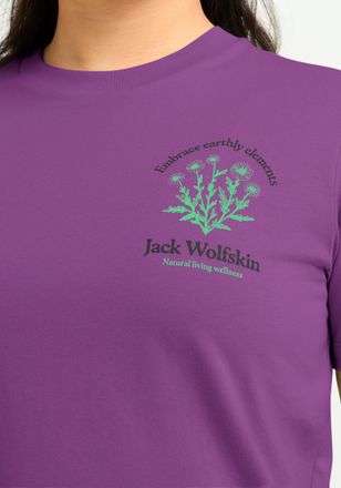 Jack Wolfskin T-Shirt JACK WOLFSKIN CAREFREE T W, Damen, Gr. L (42/44), plant freesi, Obermaterial: 100% Baumwolle, normal, Rundhals, Shirts T-Shirt