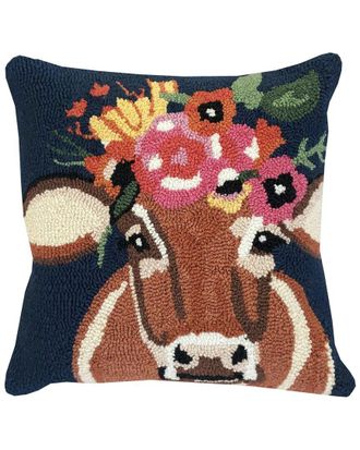 The Rug Market Betsy Floral Cow Indoor/Outdoor Pillow