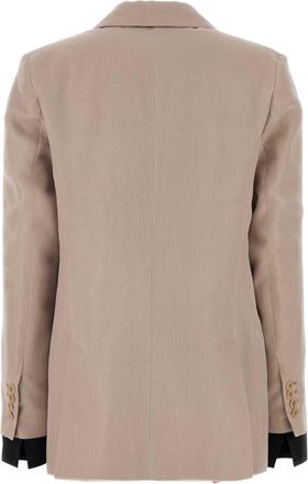 Max Mara Womens Feltro Blazer Beige Silk Blazers