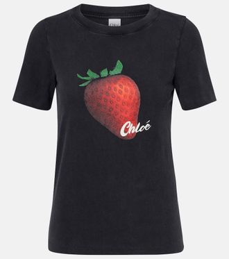 Chlo&eacute; Chlo&eacute; Printed cotton jersey T-shirt