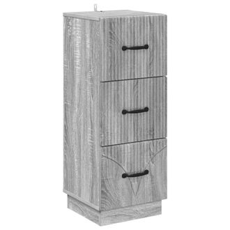 vidaXL Cajonera 33 X 34,5 X 87 Cm Madera De Ingenier&iacute;a Gris Sonoma Vidaxl