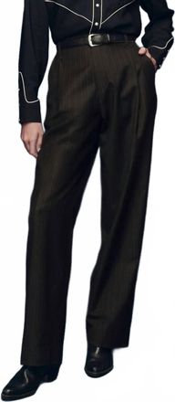 The Great. Menswear Relaxed Trouser In Chocolate Stripe