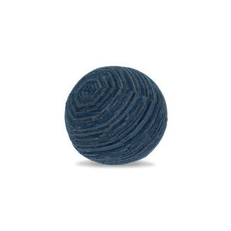 Elaine Smith Luxe Stripe Chenille & Boucle textured Indoor & Outdoor Woven Orb Pillow in Indigo at Nordstrom, Size 12X12