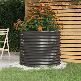 vidaXL Vidaxl - Jardinera Acero Galvanizado Antracita 80x80x68 Cm