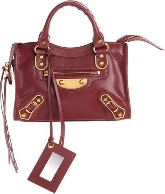 Balenciaga Mini Le City Uptown Leather Top Handle Bag in 6259 Ruby at Nordstrom