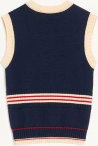Valentino Gilet In Maglia Di Cotone Donna NAVY/BETULLA XL