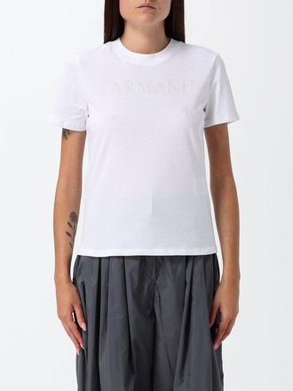 A|X Armani Exchange T-shirt in cotone con logo di paillettes