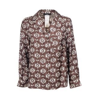 Max Mara Shirts, female, Brown, Size: M Camicia in stile pigiama