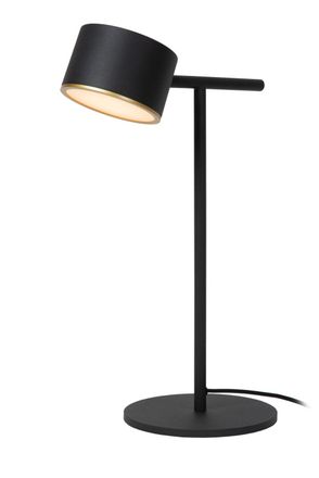 Lucide L&aacute;mpara de mesa de metal con 1 led integrado, negro